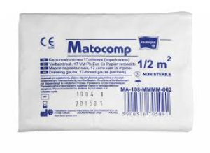 Kompres z gazy MATOCOMP niejałowy 13 nitkowy 1/2 m2 50szt.
